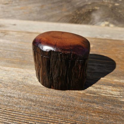 Wood Ring Box Redwood Rustic Handmade California Storage Live Edge Mini #664 Birthday Gift Christmas Gift Mother's Day Gift