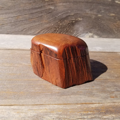 Wood Ring Box Redwood Rustic Handmade California #539 Storage Live Edge Mini Birthday Gift Christmas Gift Mother's Day Gift