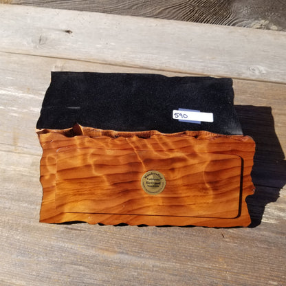 Handmade Wood Box with Redwood Tree Engraved Rustic Handmade Curly Wood #590 California Redwood Jewelry Box Storage Box