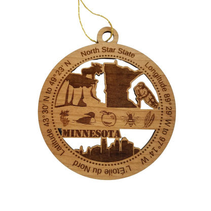 Wholesale Minnesota Wood Ornament - MN Souvenir - Handmade in the USA