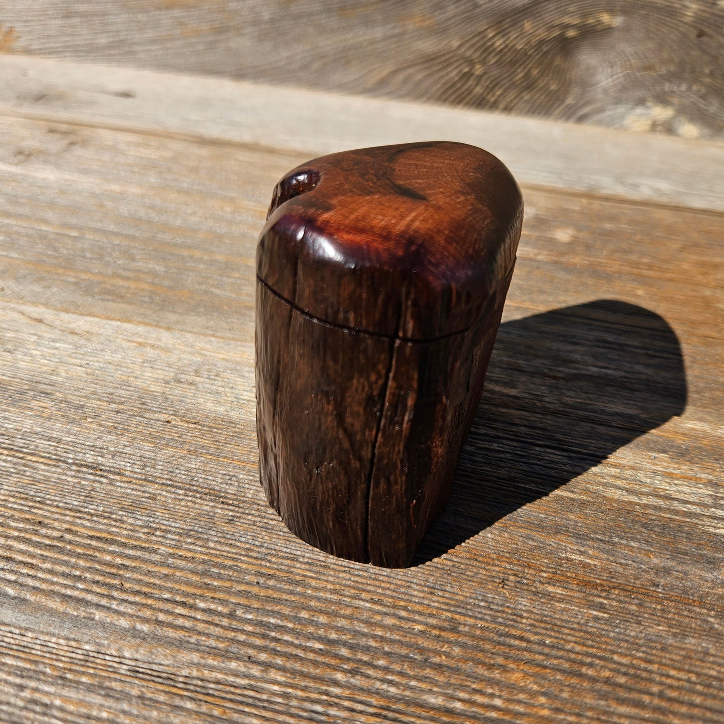 Wood Ring Box Redwood Rustic Handmade California Storage Live Edge Mini #668 Birthday Gift Christmas Gift Mother's Day Gift