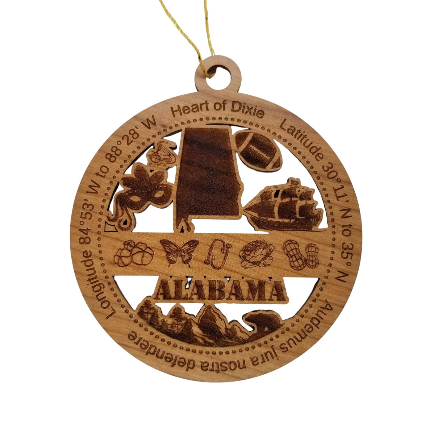 Wholesale Alabama Wood Ornament -  AL Souvenir  - Handmade Wood Souvenir