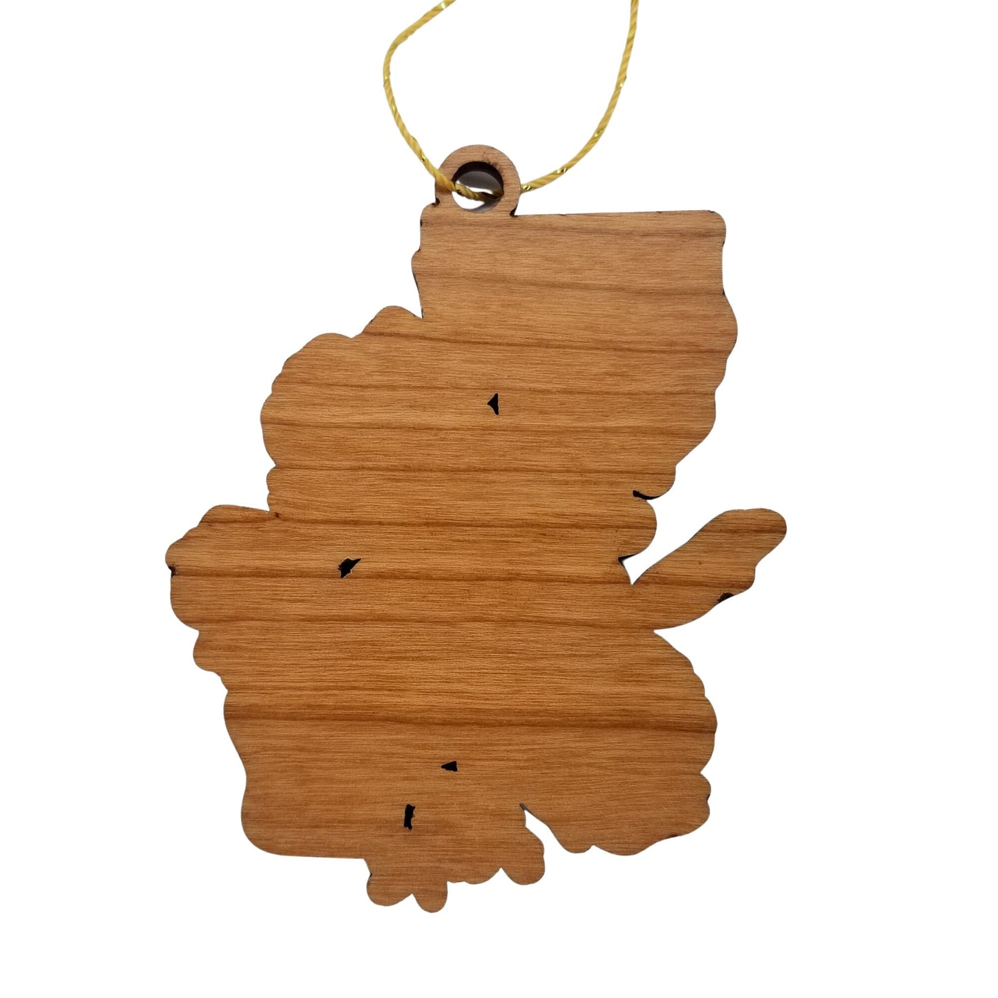 Wholesale California Wood Ornament -  State Shape with State Flowers Poppies CA - Handmade Wood Souvenir