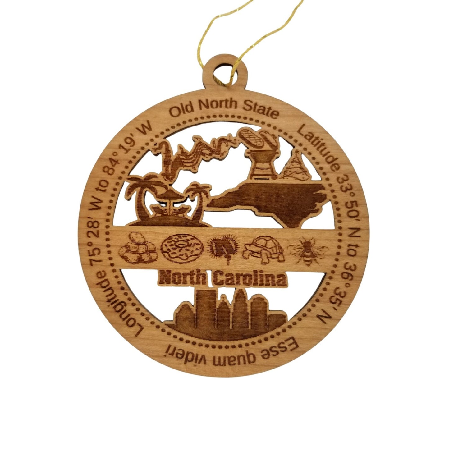 Wholesale North Carolina Wood Ornament - NC Souvenir - Handmade In The USA