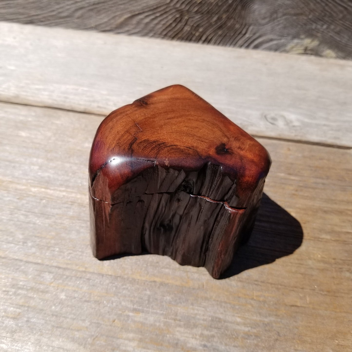 Wood Ring Box Redwood Rustic Handmade California #620 Storage Live Edge Mini Birthday Gift Christmas Gift Mother's Day Gift