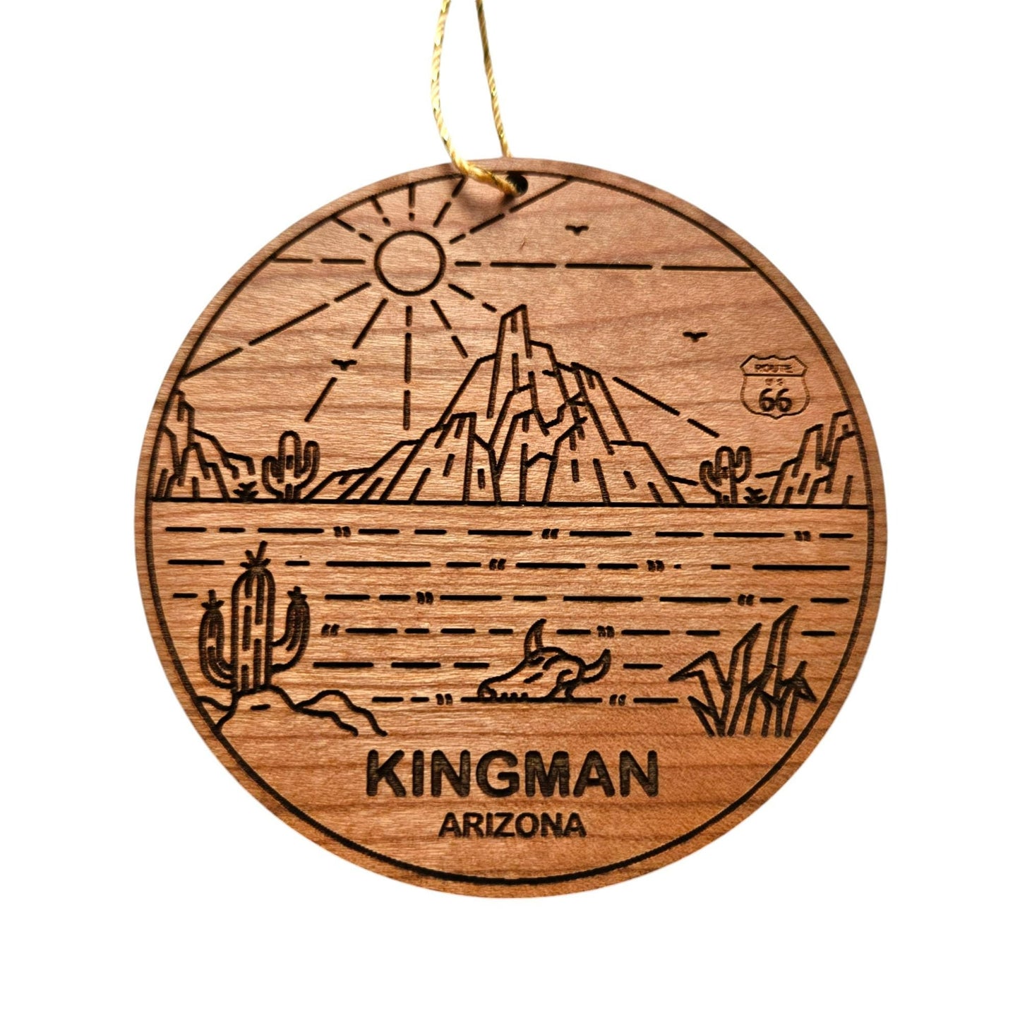 Wholesale Arizona Ornament - Kingman AZ - Route66 Wood Souvenir