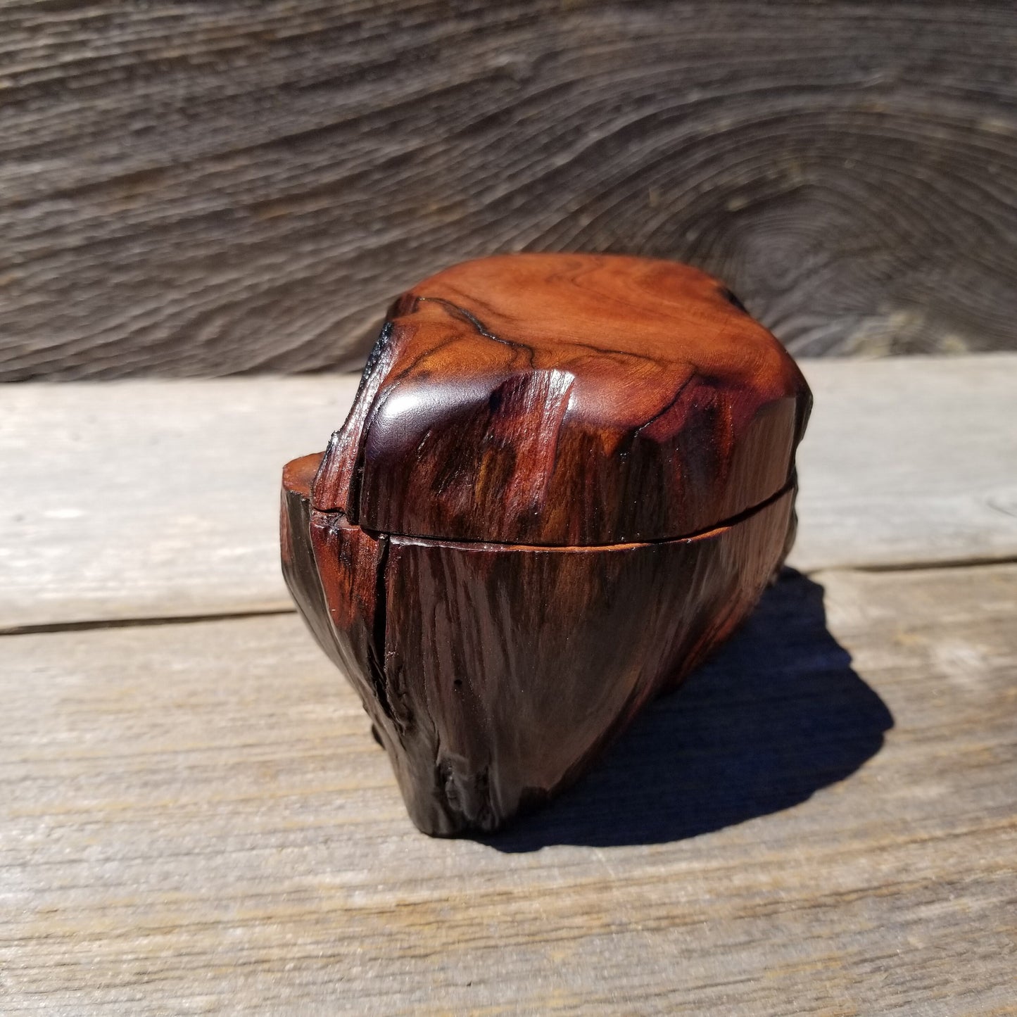 Wood Ring Box Redwood Rustic Handmade California #638 Storage Live Edge Mini Birthday Gift Christmas Gift Mother's Day Gift