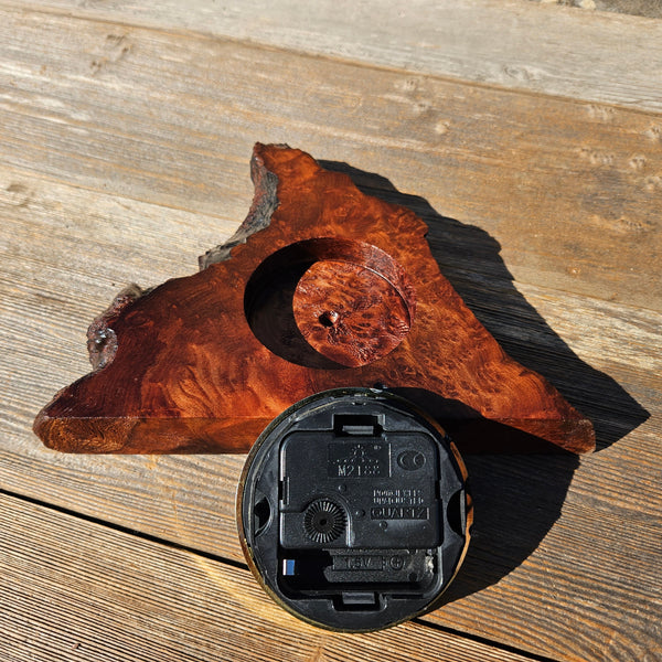 Redwood Burl Clock Table Shelf Mantle Desk Office Gifts for Men 2