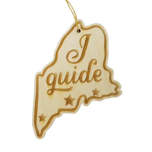 Wholesale Maine Wood Ornament -  ME State Shape with State Motto Souvenir