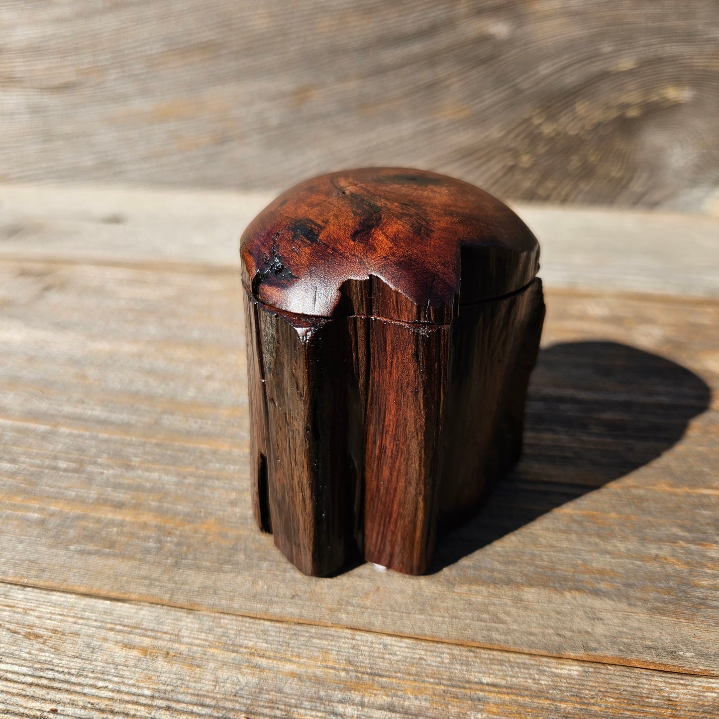 Wood Ring Box Redwood Rustic Handmade California #663 Storage Live Edge Mini Birthday Gift Christmas Gift Mother's Day Gift