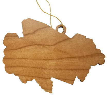 Wholesale Oregon Wood Ornament -  OR State Shape with State Flowers Cutout - Handmade Wood Souvenir