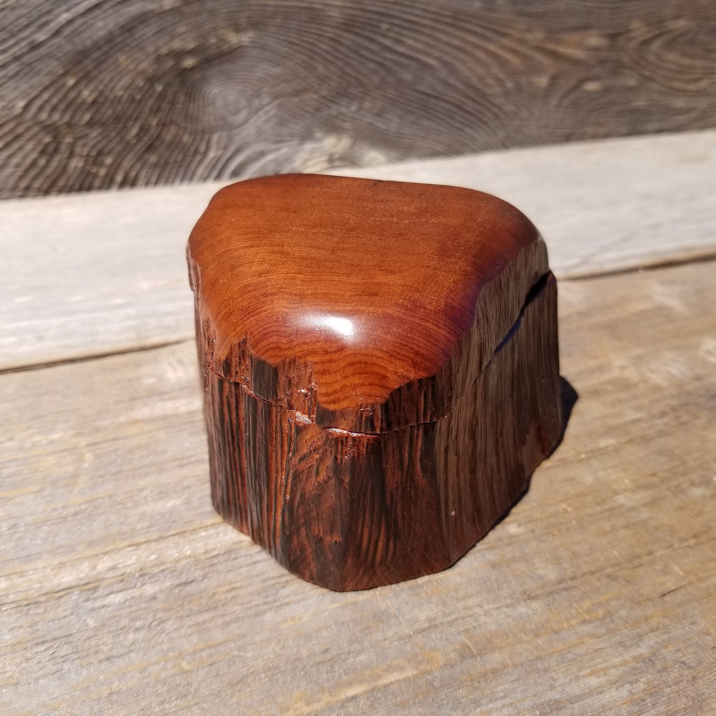 Wood Ring Box Redwood Rustic Handmade California #628 Storage Live Edge Mini Birthday Gift Christmas Gift Mother's Day Gift