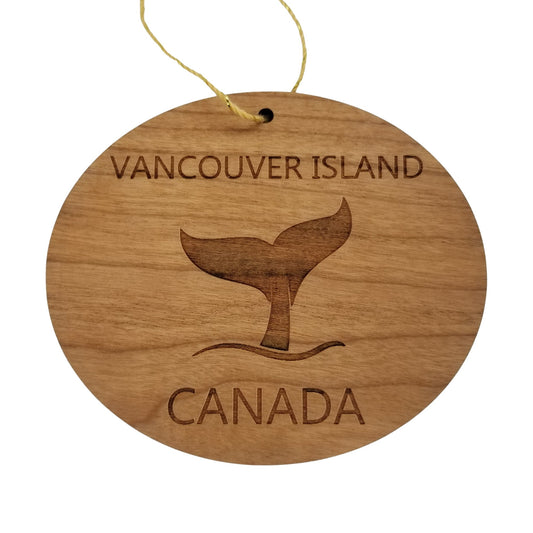 Vancouver Island Canada Ornament - Handmade Wood Ornament - Whale Tail Whale Watching - Christmas Ornament 3 Inch