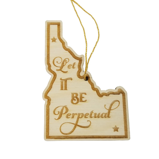 Wholesale Idaho Wood Ornament -  ID State Shape with State Motto Souvenir