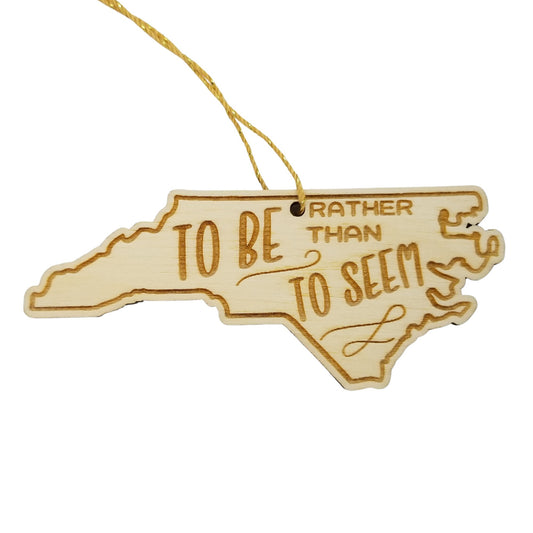 Wholesale North Carolina Wood Ornament -  State Shape with State Motto - Souvenir