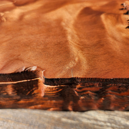 Handmade Wood Box with Redwood Tree Engraved Rustic Handmade Curly Wood #604 California Redwood Jewelry Box Storage Box