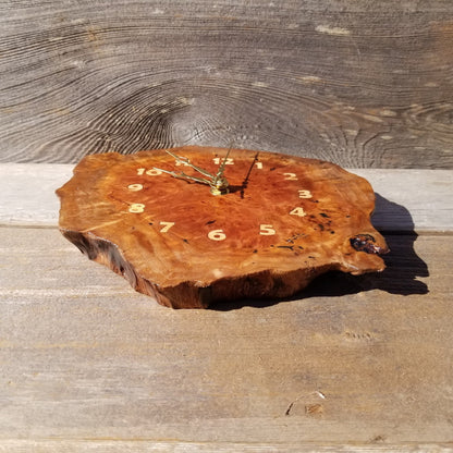 Wood Wall Clock Redwood Clock Handmade Wall Hanging Rustic Wedding Gift Burl Live Edge #556 Anniversary Small