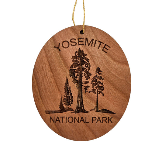 Yosemite National Park Wood Ornament 4 Trees Sequoias California Handmade Souvenir Made in USA Christmas