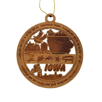 Wholesale Iowa Wood Ornament - IA Souvenir - Handmade In USA