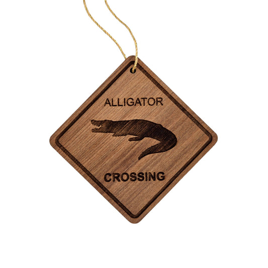 Wholesale Alligator Crossing Ornament Wood Souvenir Handmade in USA