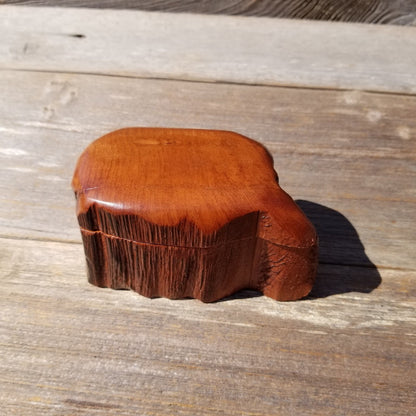 Wood Ring Box Redwood Rustic Handmade California #524 Storage Live Edge Mini Birthday Gift Christmas Gift Mother's Day Gift