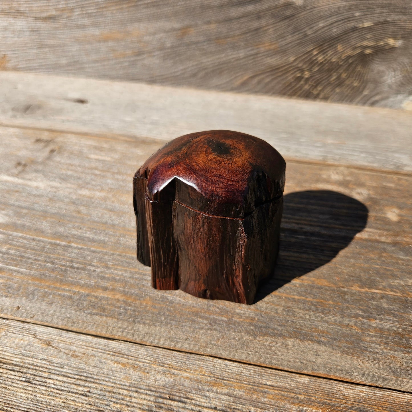 Wood Ring Box Redwood Rustic Handmade California #663 Storage Live Edge Mini Birthday Gift Christmas Gift Mother's Day Gift