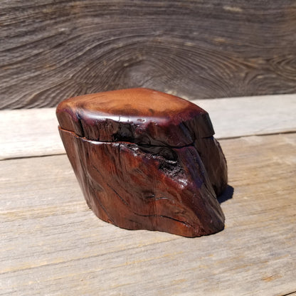 Wood Ring Box Redwood Rustic Handmade California #641 Storage Live Edge Mini Birthday Gift Christmas Gift Mother's Day Gift