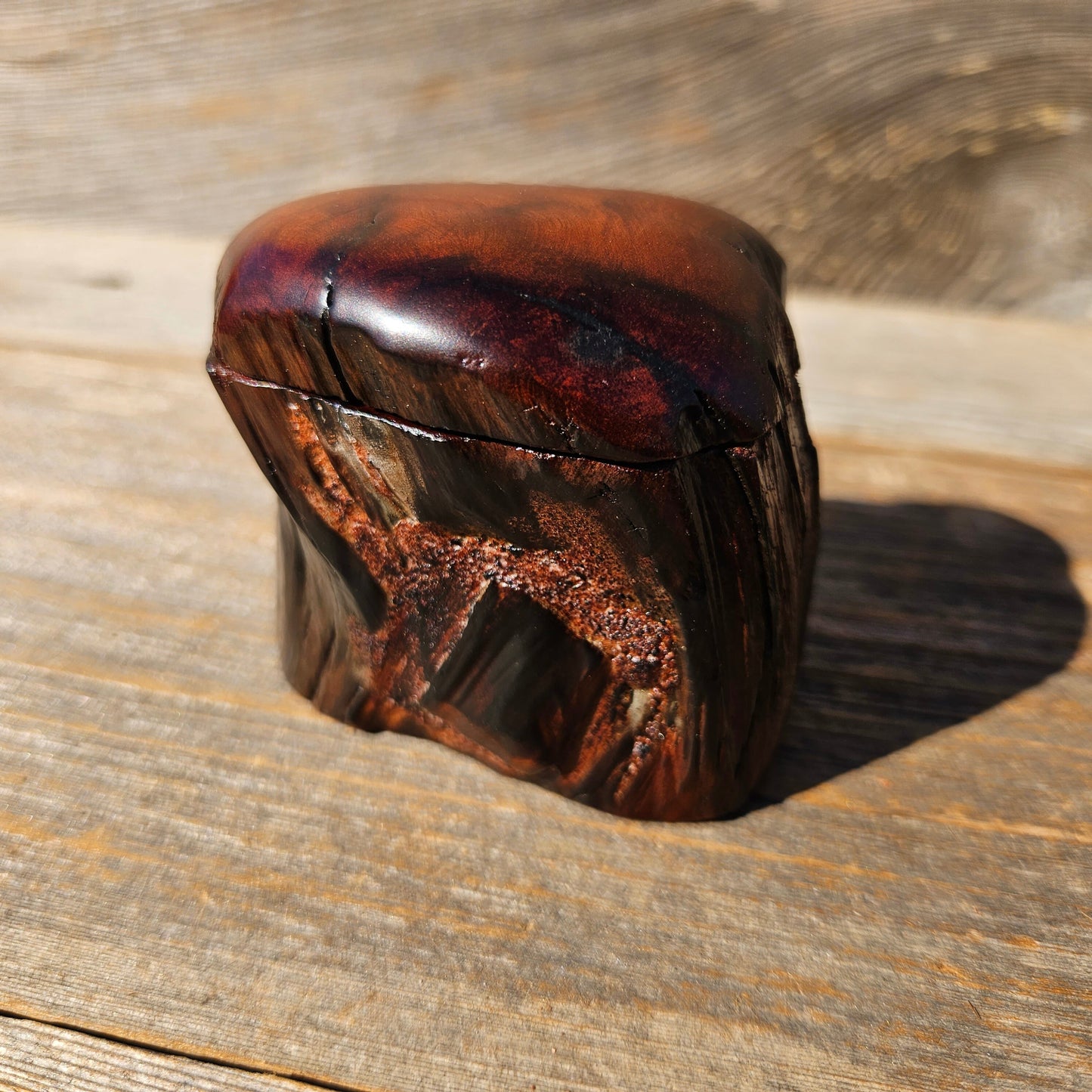 Wood Ring Box Redwood Rustic Handmade California #665 Storage Live Edge Mini Birthday Gift Christmas Gift Mother's Day Gift