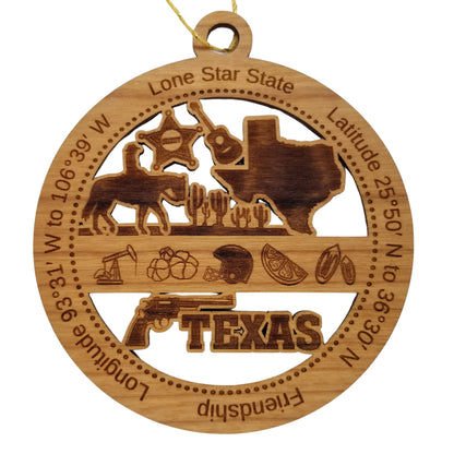 Wholesale Texas Wood Ornament -  TX Souvenir  - Handmade