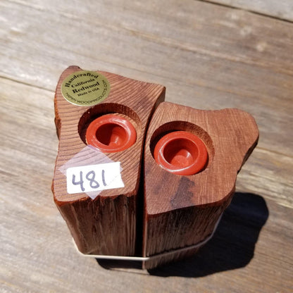 Wood Salt and Pepper Shakers Redwood Rustic Handmade #481 Cabin Lodge Man Cave Decoration California Gift