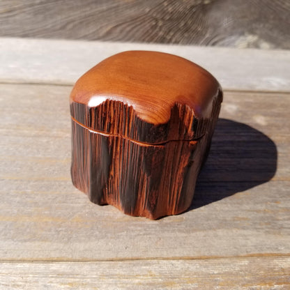 Wood Ring Box Redwood Rustic Handmade California #532 Storage Live Edge Mini Birthday Gift Christmas Gift Mother's Day Gift