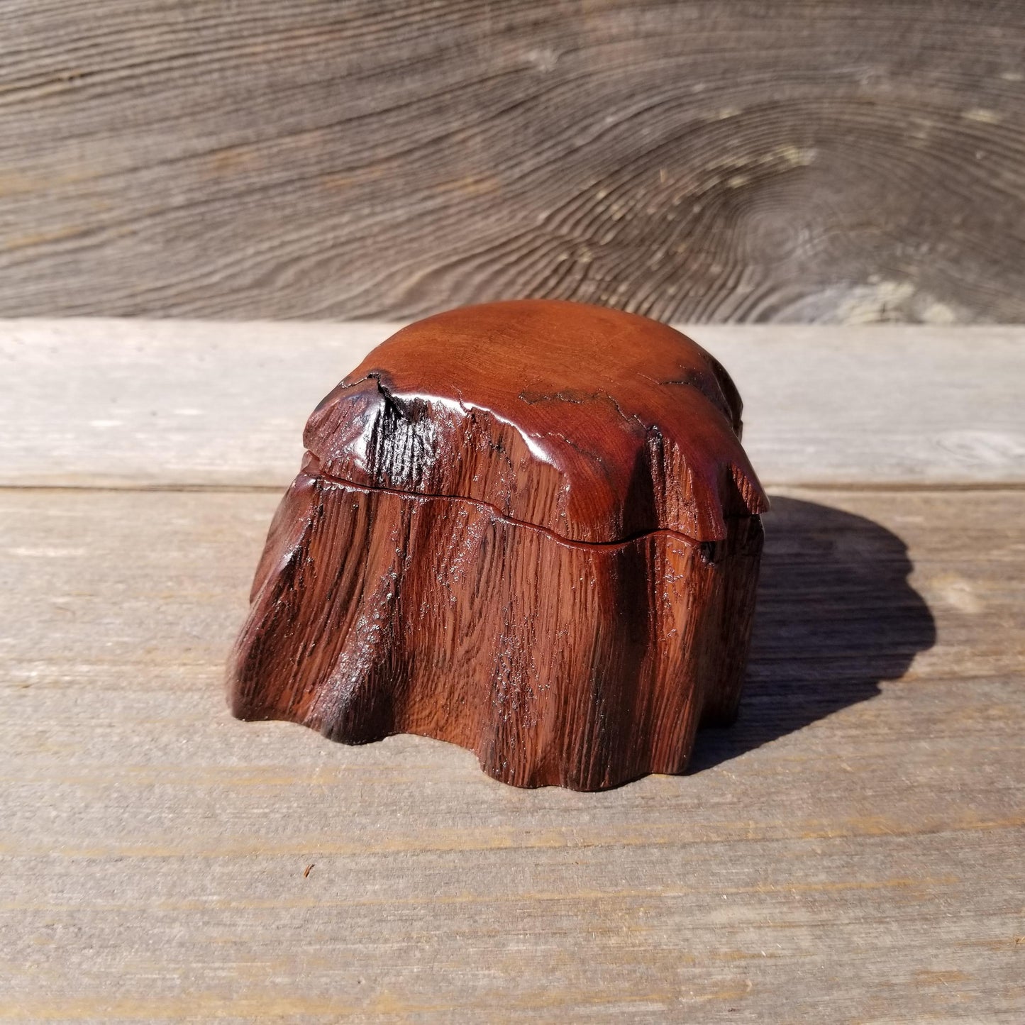 Wood Ring Box Redwood Rustic Handmade California #536 Storage Live Edge Mini Birthday Gift Christmas Gift Mother's Day Gift