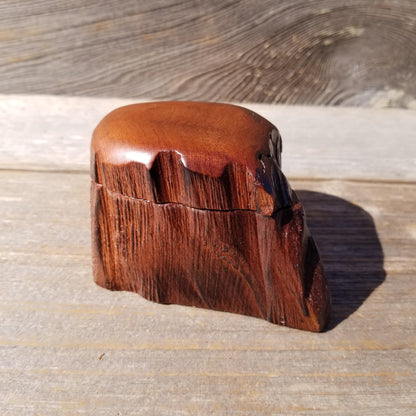 Wood Ring Box Redwood Rustic Handmade California #536 Storage Live Edge Mini Birthday Gift Christmas Gift Mother's Day Gift