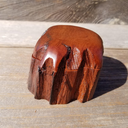 Wood Ring Box Redwood Rustic Handmade California #536 Storage Live Edge Mini Birthday Gift Christmas Gift Mother's Day Gift