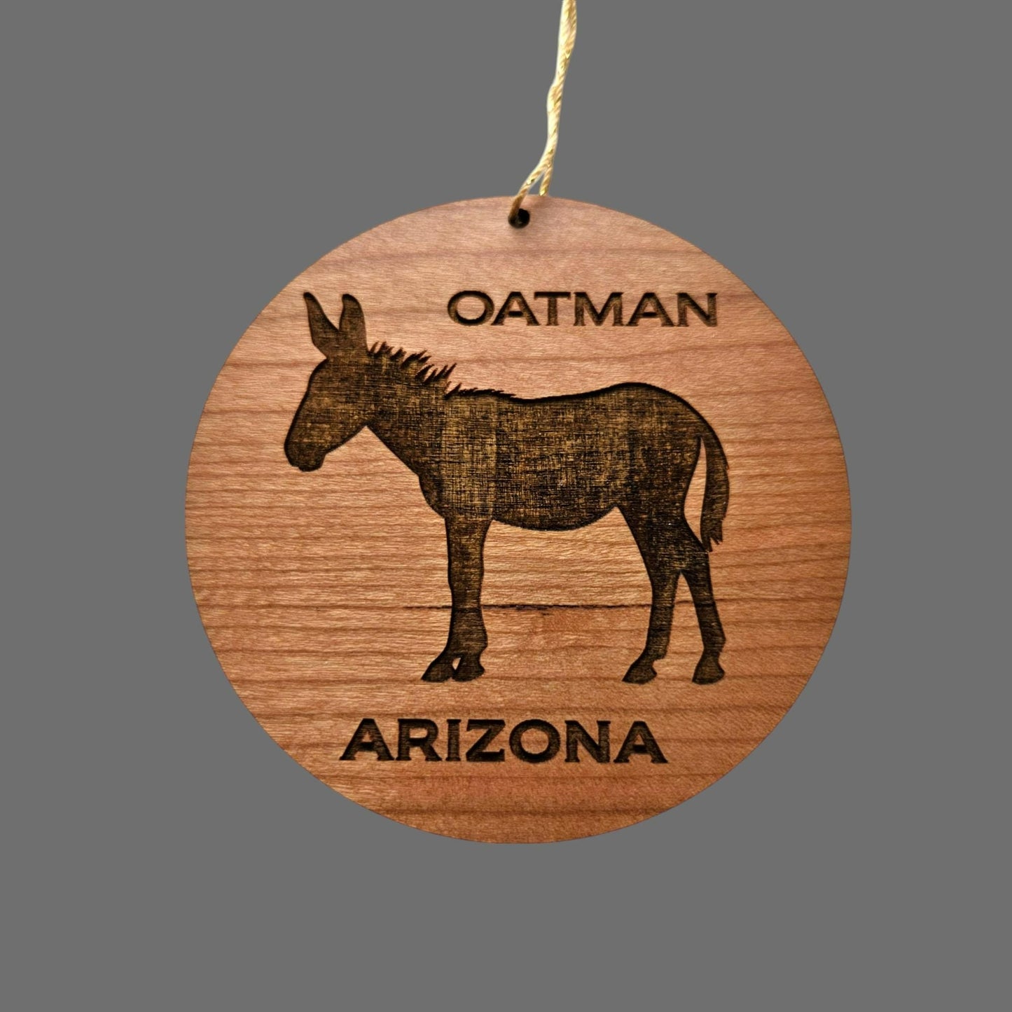 Arizona Ornament - Oatman AZ Burro - Handmade Wood Ornament Made in USA Christmas