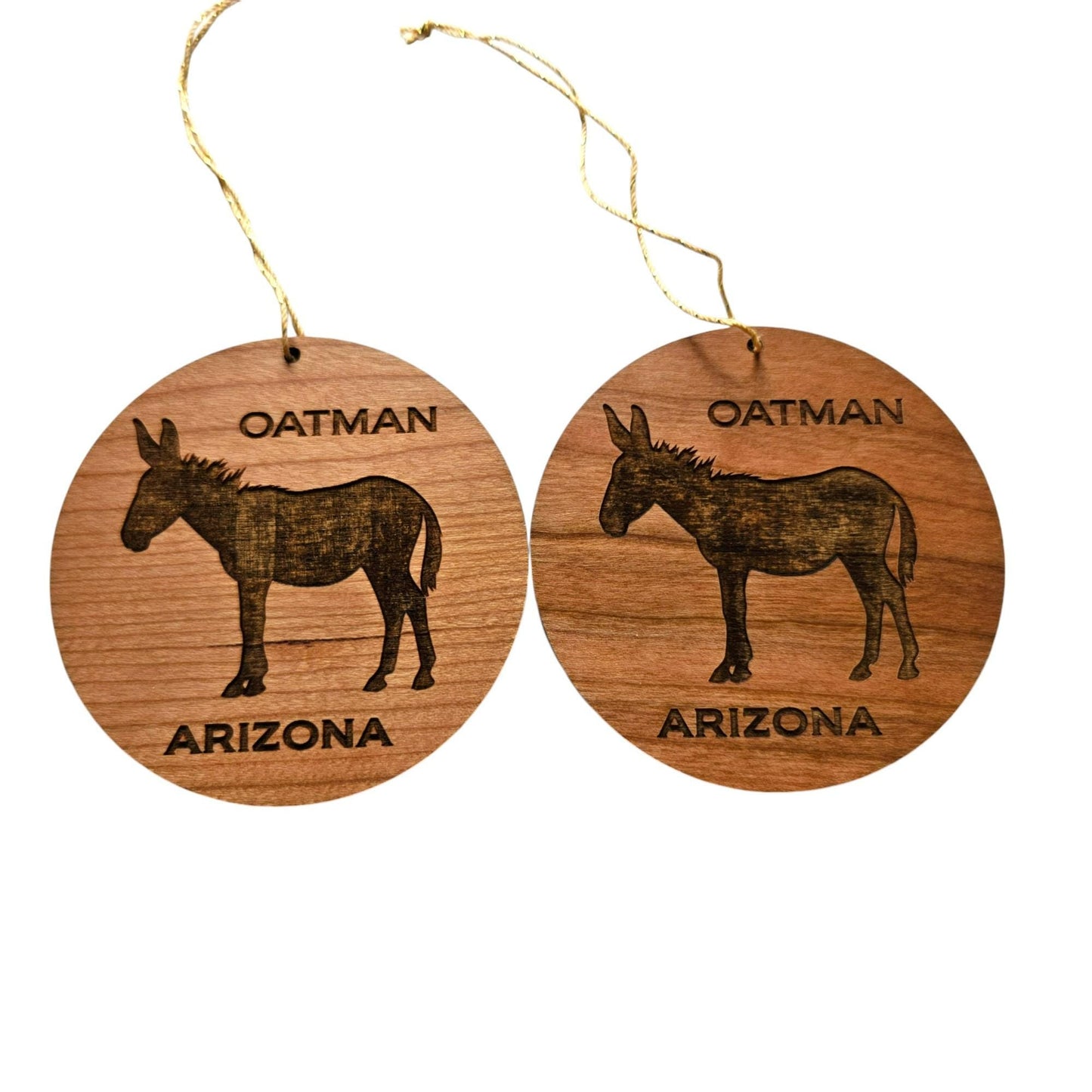 Arizona Ornament - Oatman AZ Burro - Handmade Wood Ornament Made in USA Christmas