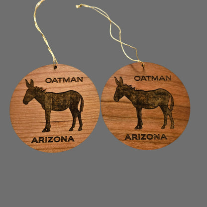 Arizona Ornament - Oatman AZ Burro - Handmade Wood Ornament Made in USA Christmas