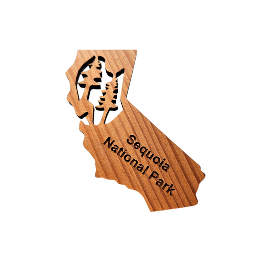 Sequoia National Park California State Shaped Wood Magnet Made in USA - 4003Seq