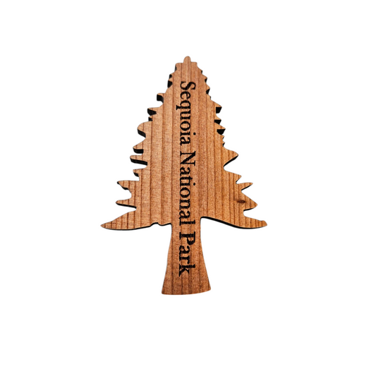 Sequoia National Park Single Tree Magnet Handcrafted Wood Souvenir Handmade in USA - 4001Seq