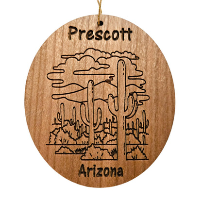 Wholesale Prescott Arizona Ornament - Cactus Cacti Clouds Wood Souvenir