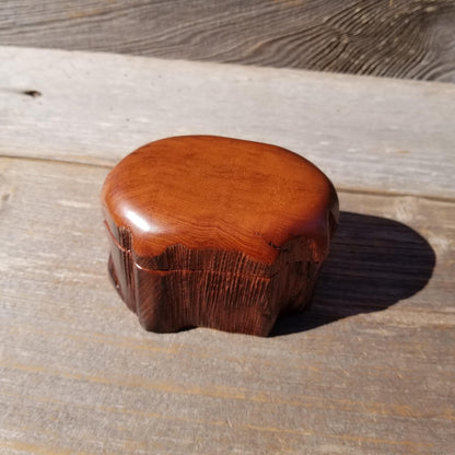 Wood Ring Box Redwood Rustic Handmade California #535 Storage Live Edge Mini Birthday Gift Christmas Gift Mother's Day Gift