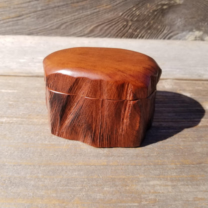 Wood Ring Box Redwood Rustic Handmade California #535 Storage Live Edge Mini Birthday Gift Christmas Gift Mother's Day Gift