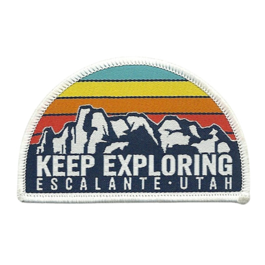 Utah Patch – UT Escalante Keep Exploring - Iron On Travel Patch – Souvenir Patch – Embellishment Applique –  3"