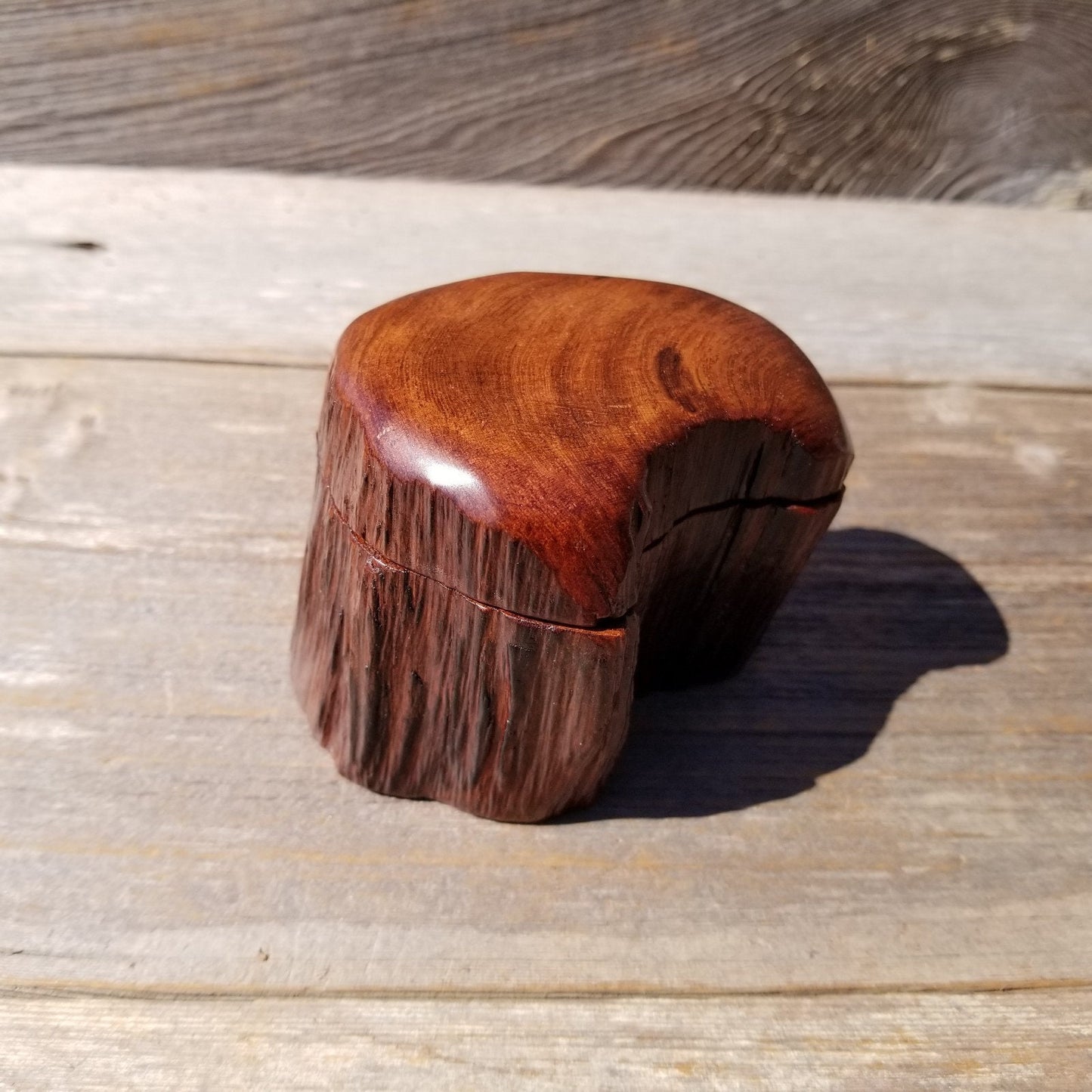 Wood Ring Box Redwood Rustic Handmade California #514 Storage Engagement Birthday Gift Mother's Day Gift Gift for Friend