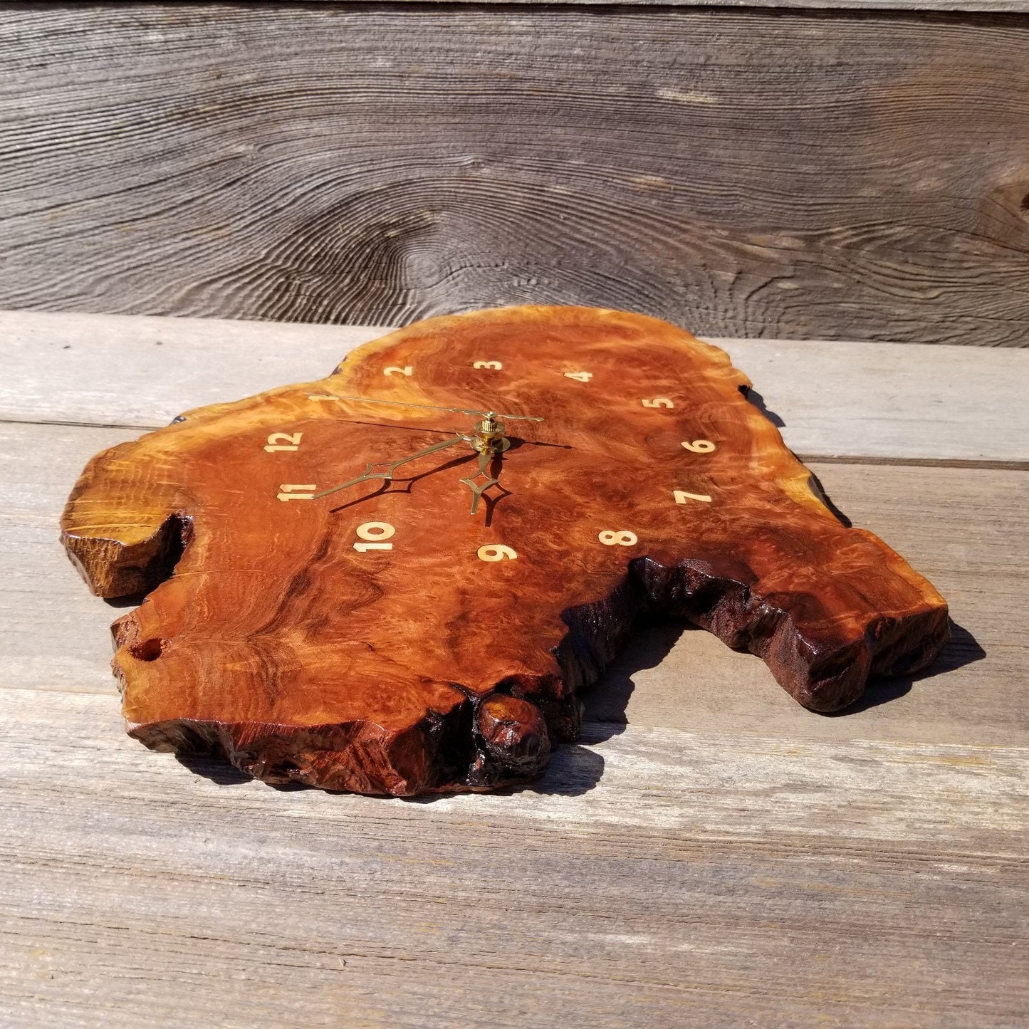 Redwood Clock Burl Wood Wall Hanging #431 Wall Clock Handmade Live Edge Cabin Lodge Rustic Decor California Gift for Him