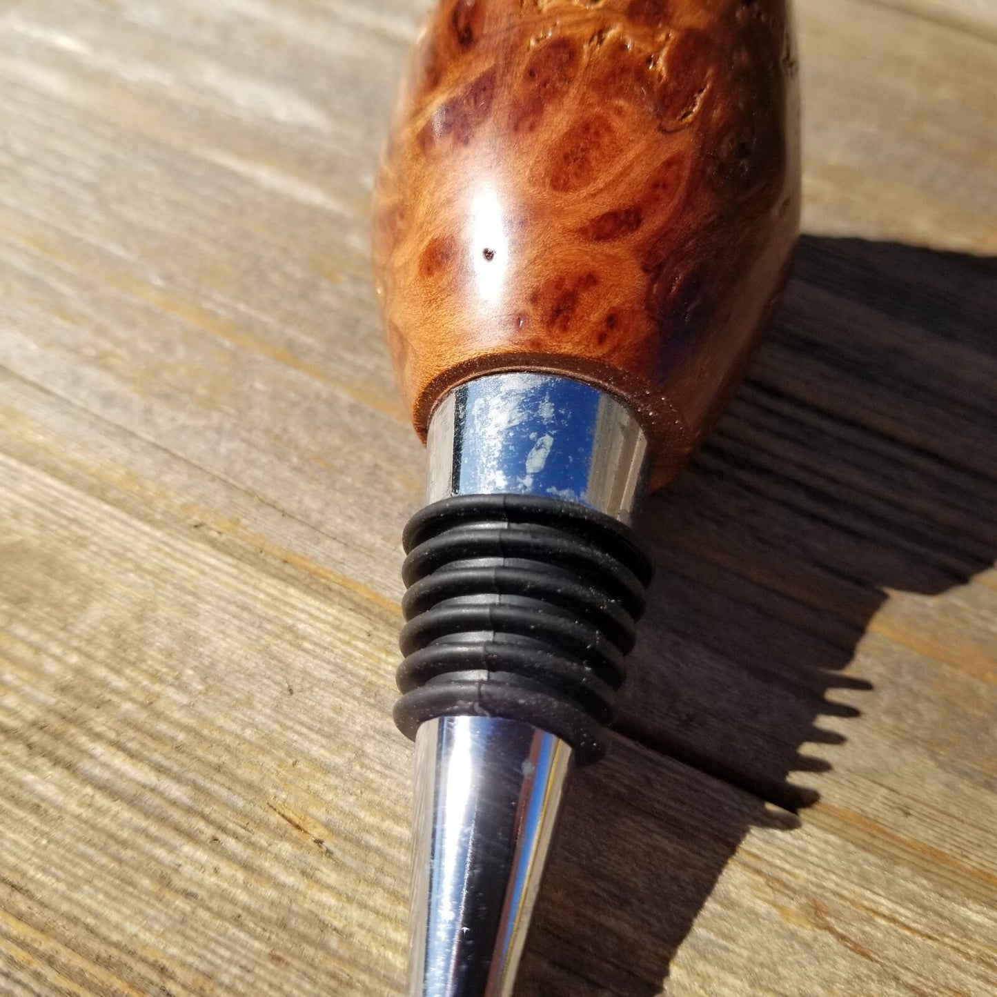 Wood Wine Stopper Redwood Rustic Redwood Burl Hand Turned Handmade #583 Made in USA Bar Accessory Wine Lover Gift