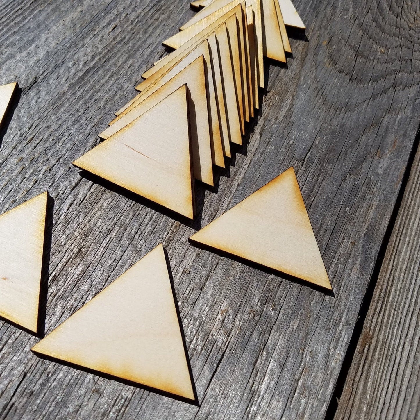 Wood Cutout Triangles - 2 Inch - Unfinished Wood - Lot of 12 - Wood Blank Craft Projects - DIY - Make Your Own - Teacher Supplies