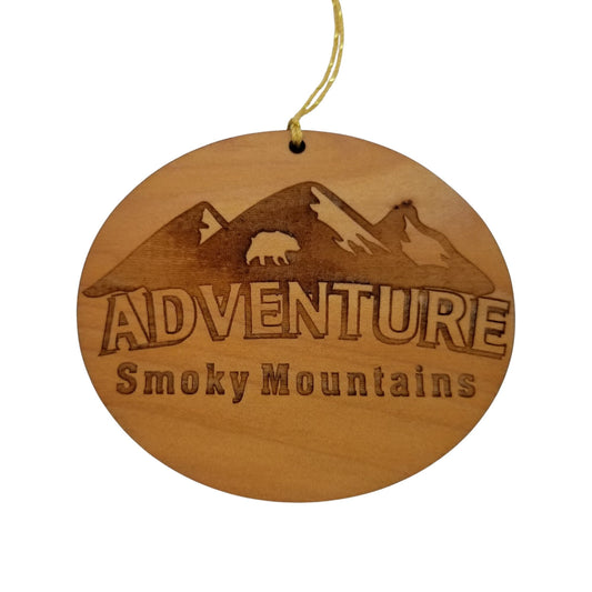 Smoky Mountains Ornament - Handmade Wood - Adventure Tennessee Souvenir Christmas Ornament Great Smoky Mountains National Park Travel Gift