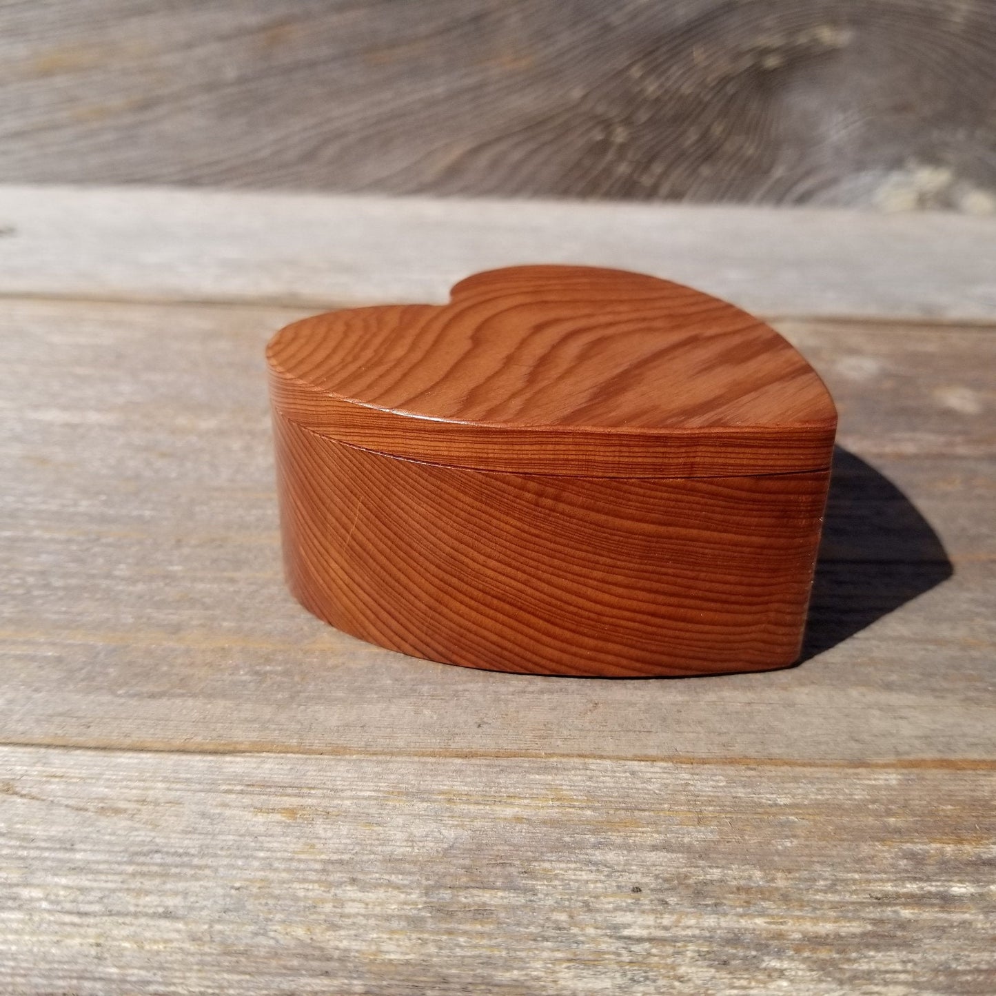 Handmade Wood Box with Redwood Heart Ring Box California Redwood #457 Christmas Gift Anniversary Gift Ideas