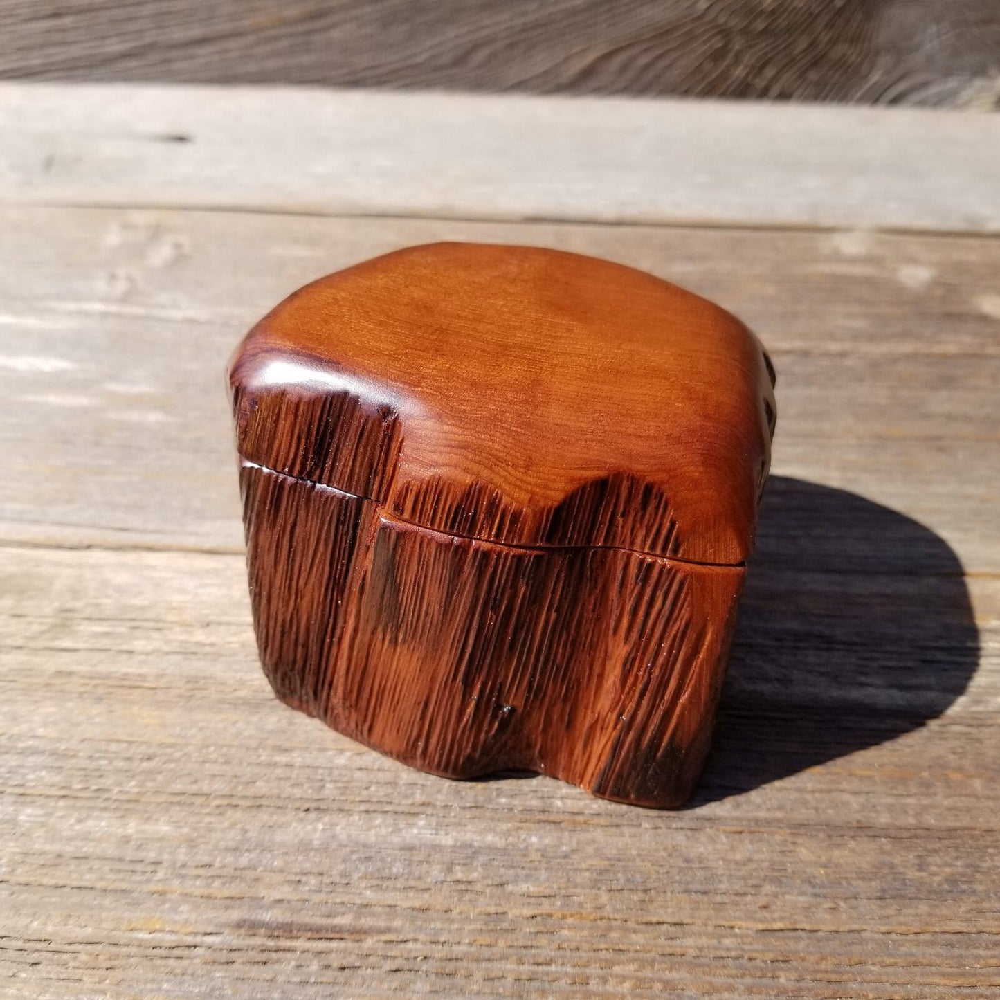 Wood Ring Box Redwood Rustic Handmade California Redwood Jewelry Box Storage Box Token Ashes #512